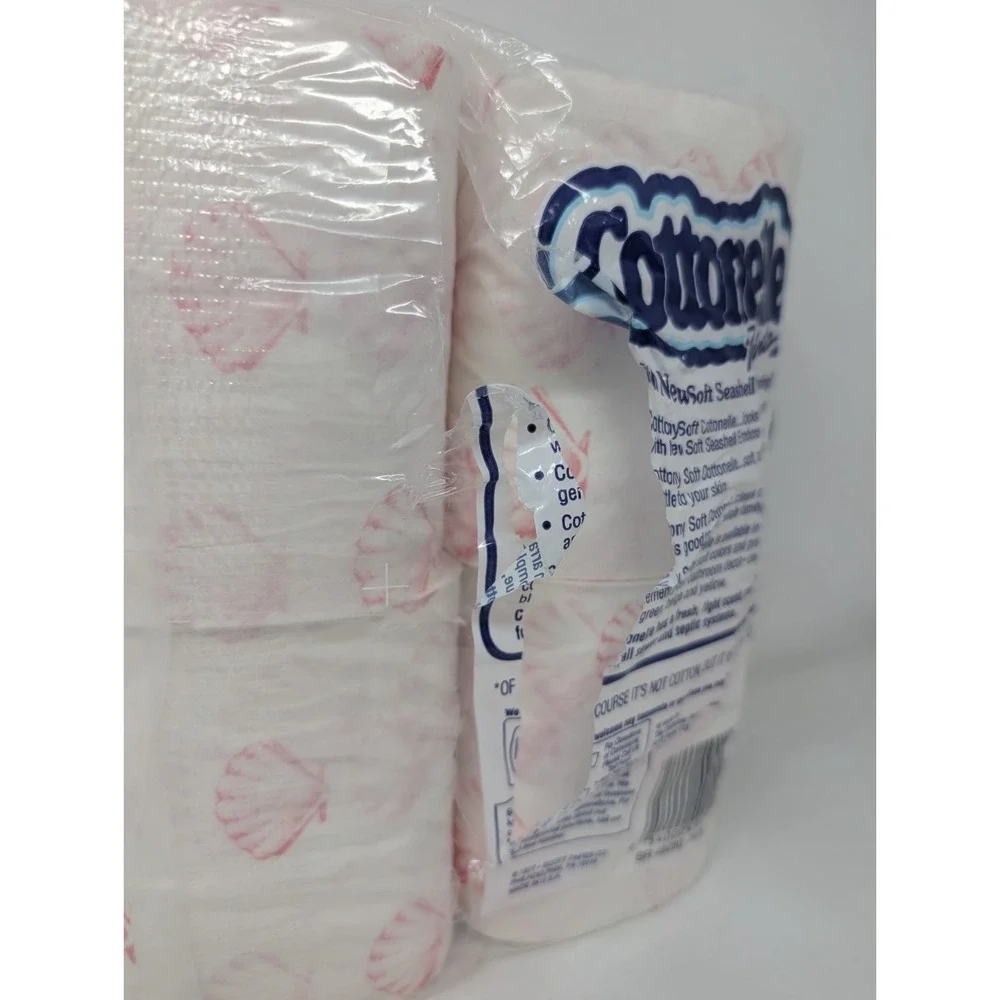 Vintage 1977 Cottonelle Pink‎ Color Seashell Print Toilet Paper Package 70s